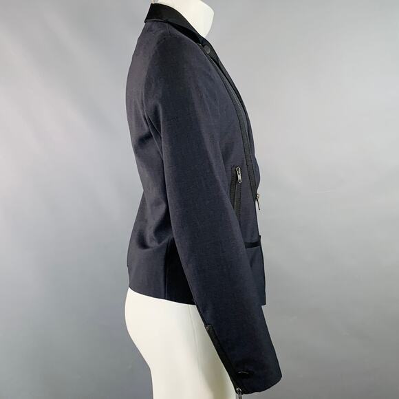 MAISON MARTIN MARGIELA SS12 Size 40 Black Asymmetrical Biker Blazer Jacket - Picture 4 of 16